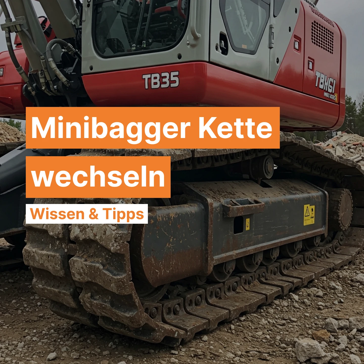 Minibagger Kette wechseln